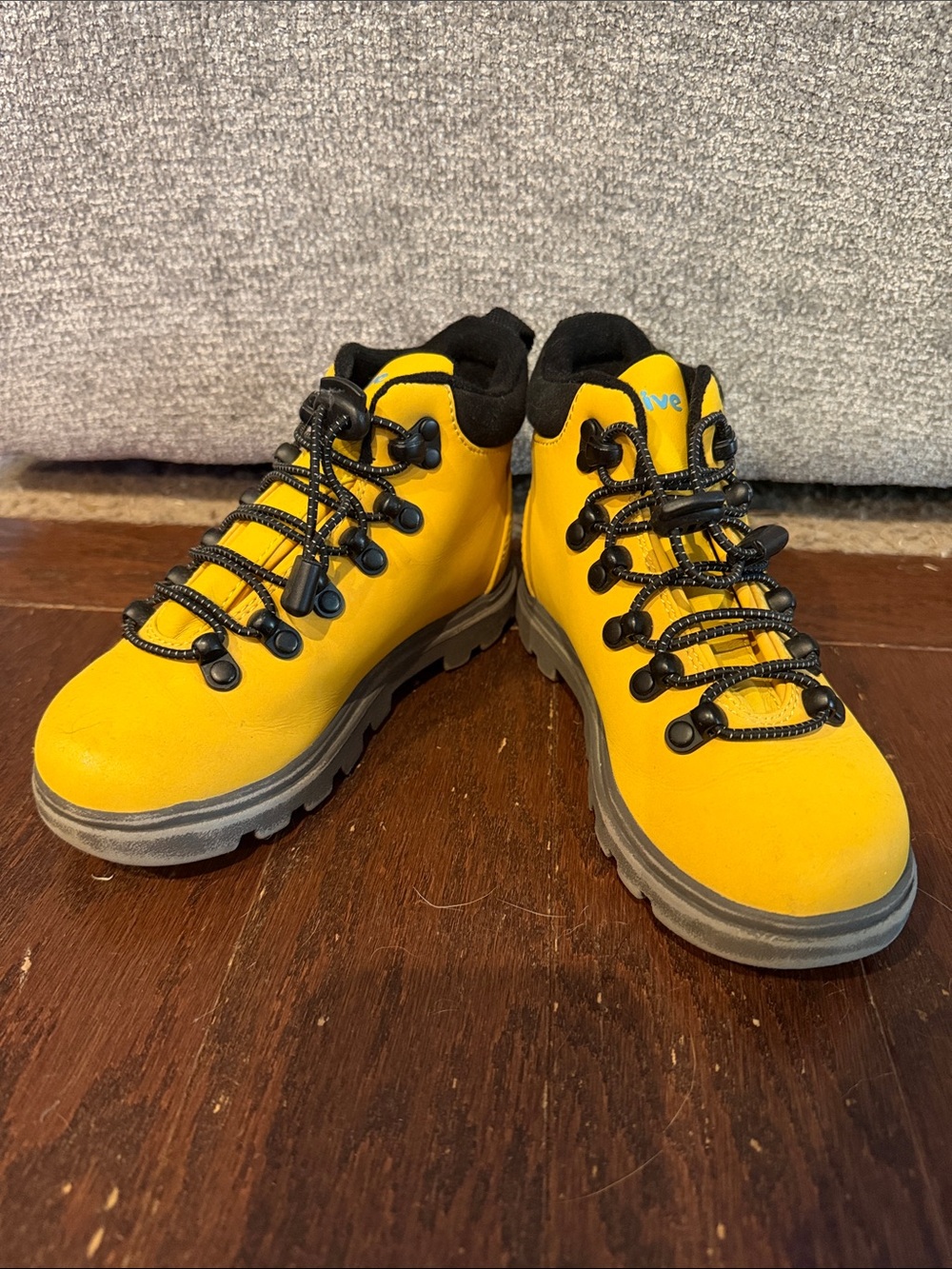 Native Kids Yellow Hiking Boots with Black Accents